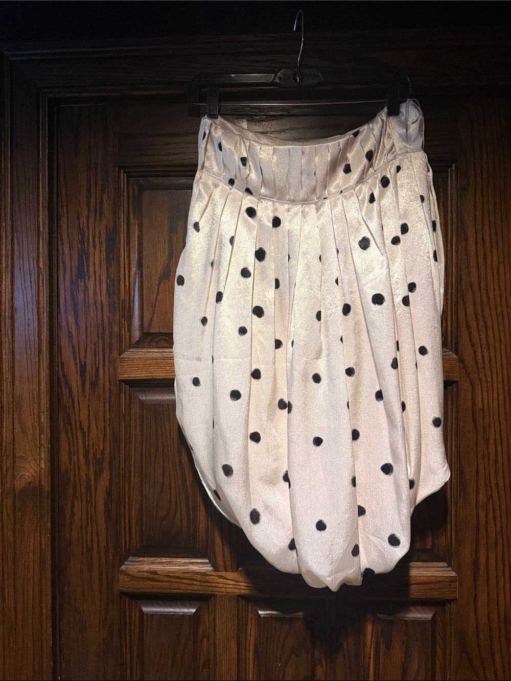 Zara Polka Dot Satin Balloon Skirt Size Medium
